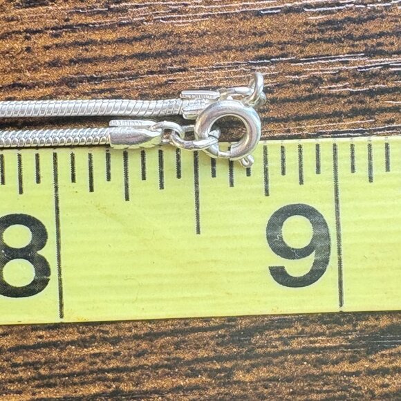 Sterling Silver 925 Freeform Scroll Design Pendant Necklace Size 17.5" Length - Picture 8 of 10